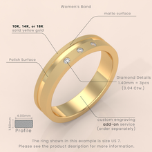 14k Gold Couple Matching Rings – Simple and Elegant Bands with Diamond Accents, Ideal for Promise or Wedding (Copy)