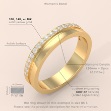 14k Gold Couple Rings – Classic Matching Wedding Bands with Diamond Accents, Elegant His and Hers Anniversary Gift (Copy)