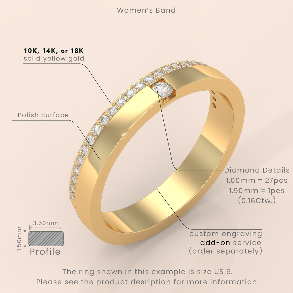 10k Gold Couple Wedding Bands – His and Hers Rings with Round Cut Diamonds, Promise and Engagement Set