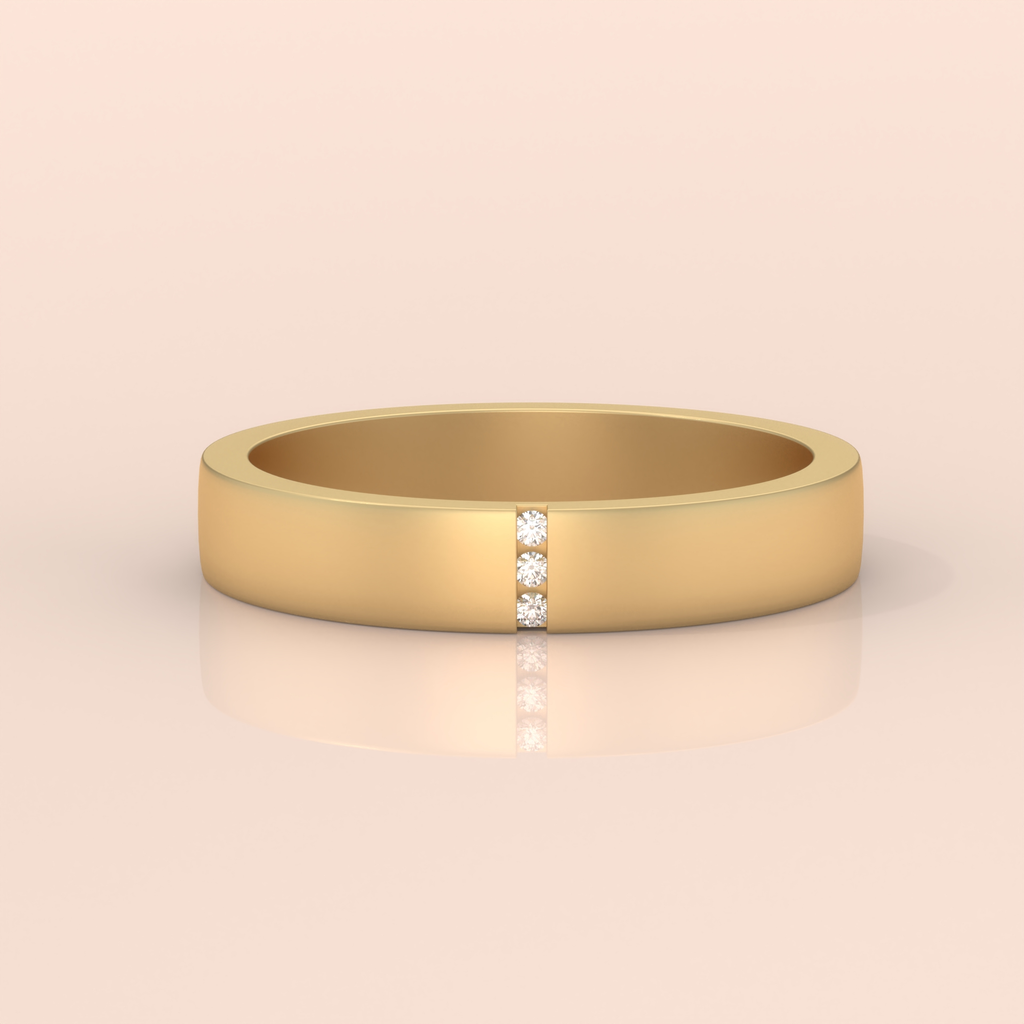 10k Gold Couple Band Set – Elegant His and Hers Wedding Rings with Diamond Accents