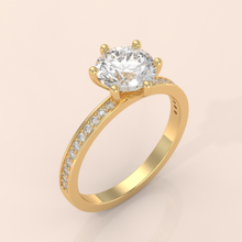 18k Gold Couple Rings Set – Modern Geometric Men’s Band & Solitaire Diamond Women’s Ring, Unique Engagement and Wedding Set (Copy) (Copy)