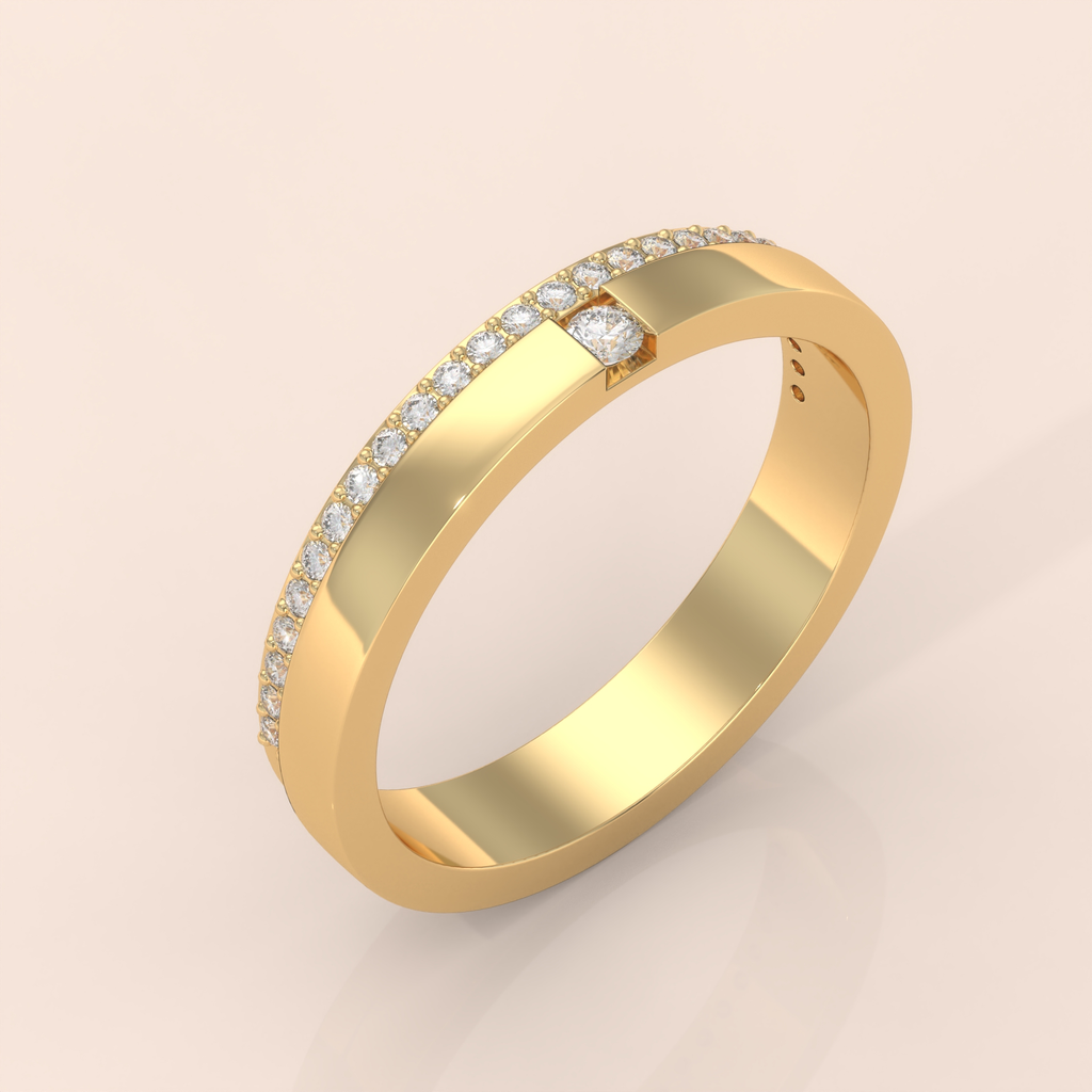 14k Gold Couple Wedding Bands – His and Hers Rings with Round Cut Diamonds, Promise and Engagement Set (Copy)