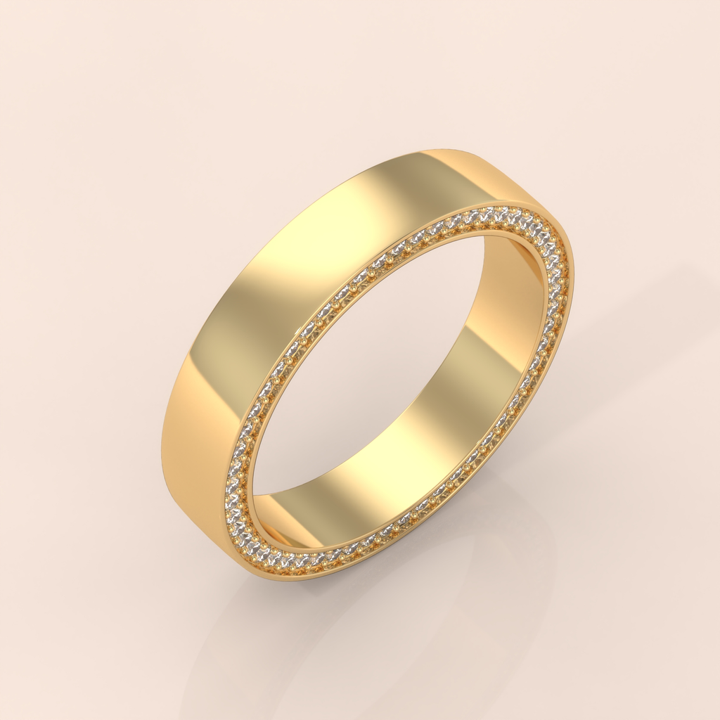 14k Gold Couple Rings – His and Hers Matching Wedding Bands with Diamond Accents, Elegant Anniversary or Engagement Set (Copy)