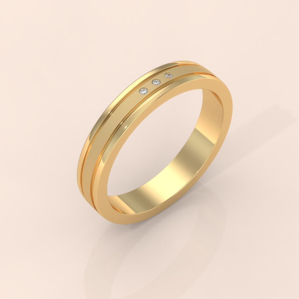 10k Gold Couple Wedding Bands – Elegant His and Hers Matching Rings with Diamonds