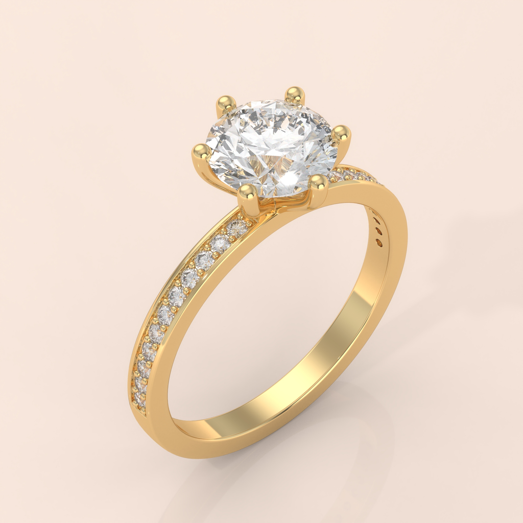 14k Gold Couple Rings Set – Modern Geometric Men’s Band & Solitaire Diamond Women’s Ring, Unique Engagement and Wedding Set (Copy)