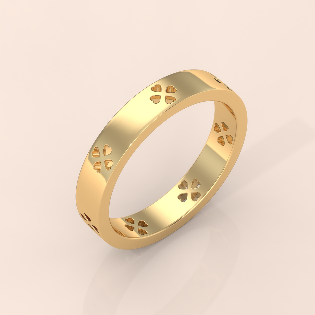 10k Gold Couple Rings with Heart Cutout – Matching Wedding Bands, Unique Anniversary Gift for Him & Her