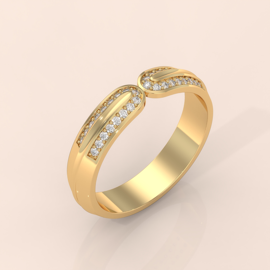 10k Gold Couple Wedding Bands – Matching Elegant Rings with Diamond Accents, Perfect for Engagement or Anniversary