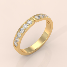 925 Sterling Silver His and Hers Gold Rings – Unique Heart Split Matching Wedding Bands with Diamond Accents