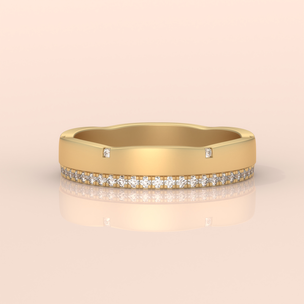 10k Gold Couple Ring Set – Channel-Set Diamond Wedding Bands, Perfect for Engagement or Anniversary