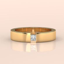 14k Gold Couple Bands – Unique His and Hers Wedding Rings with Princess Cut Diamonds and Pavé Design (Copy)