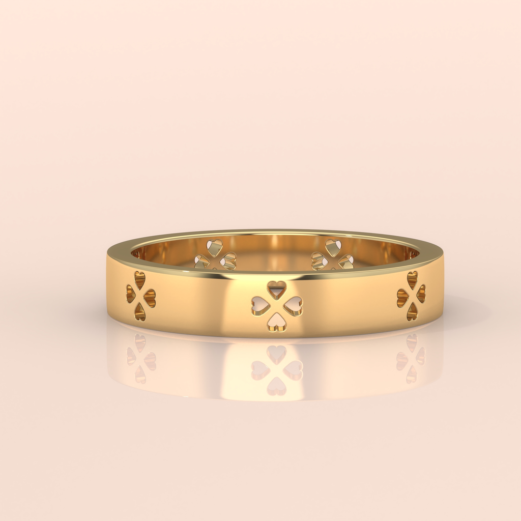 10k Gold Couple Rings with Heart Cutout – Matching Wedding Bands, Unique Anniversary Gift for Him & Her
