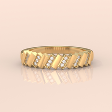 10k Gold Couple Rings – Unique Handmade Geometric Diamond Wedding Bands for Him & Her