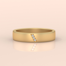 10k Gold Couple Rings Set – Minimalist Matte Finish Wedding Bands with Diamond Accent for Him & Her