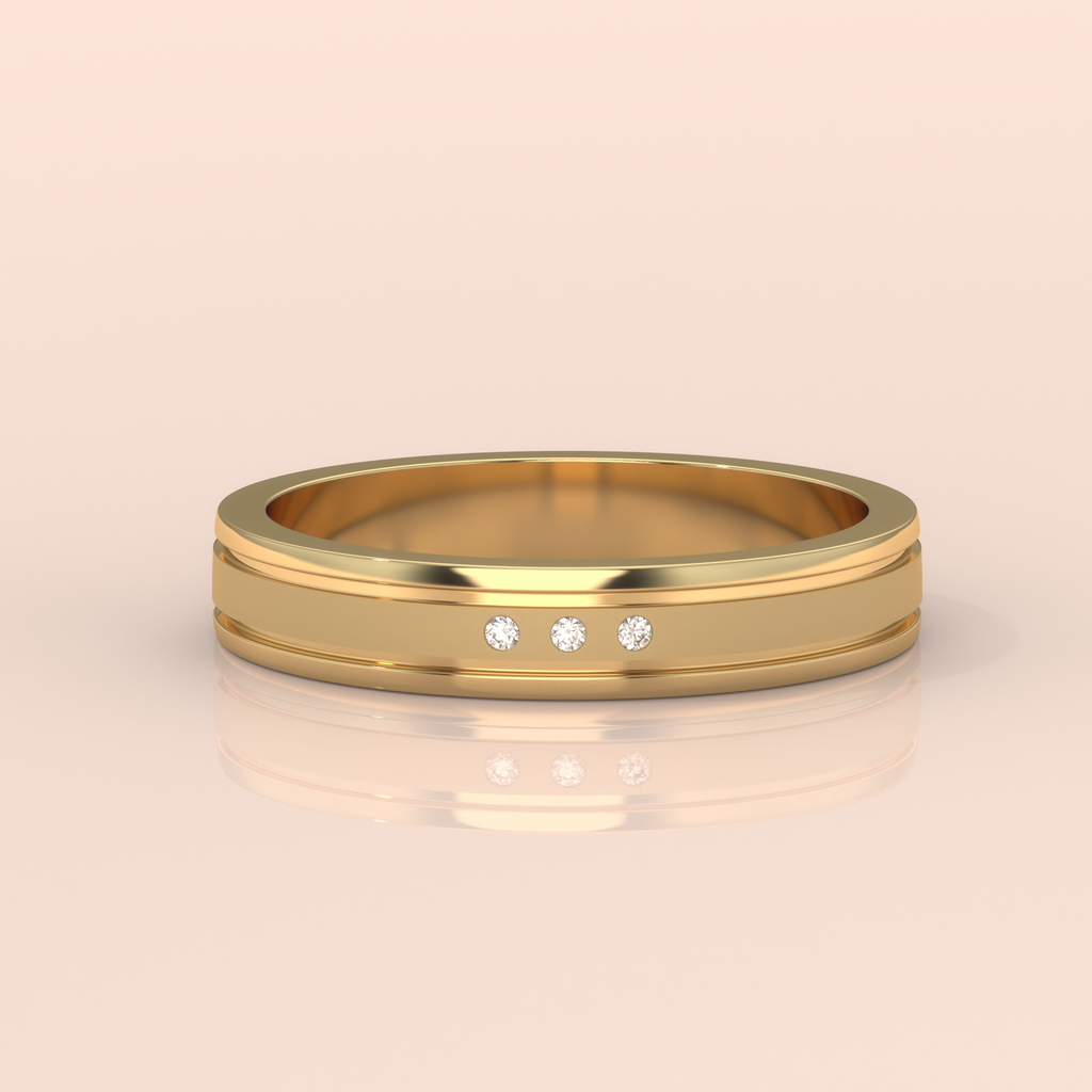 10k Gold Couple Wedding Bands – Elegant His and Hers Matching Rings with Diamonds
