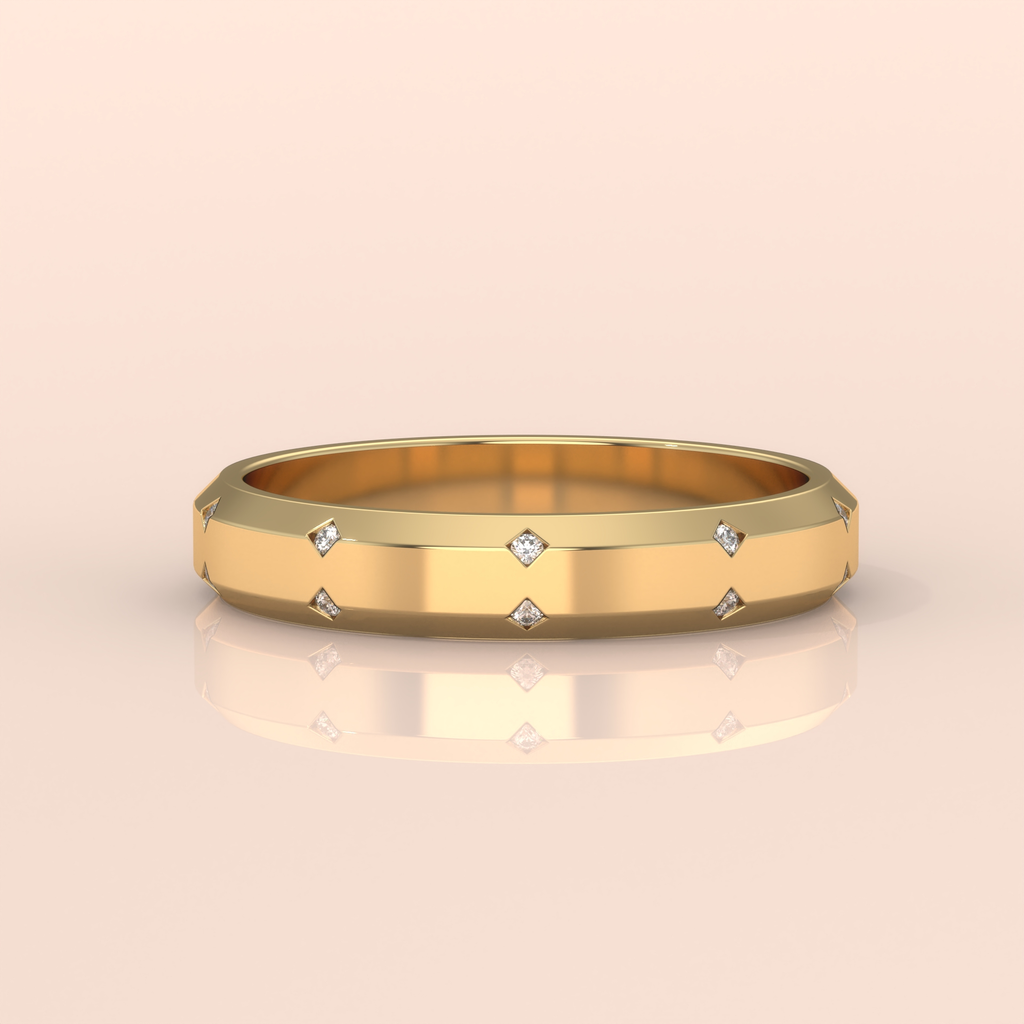 10k Gold Couple Wedding Bands – His and Hers Matching Diamond Rings, Minimalist Promise or Engagement Set