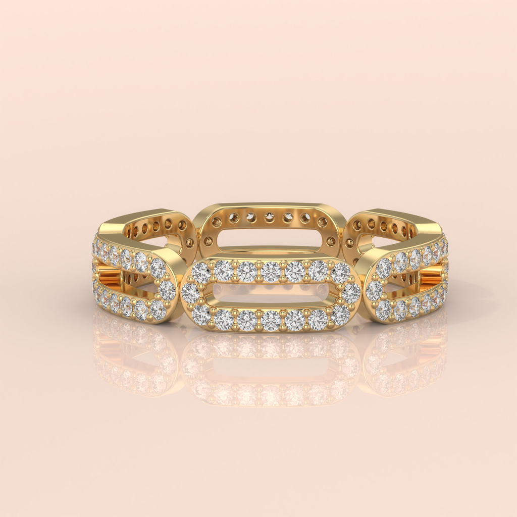 18k Gold Couple Wedding Bands – Unique Chain Link Rings with Diamonds, Matching Engagement Set (Copy) (Copy)