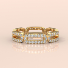 18k Gold Couple Wedding Bands – Unique Chain Link Rings with Diamonds, Matching Engagement Set (Copy) (Copy)