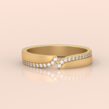 18k Gold Couple Ring Set – Matching Split Band Design with Diamonds, Engagement or Wedding Rings (Copy) (Copy)