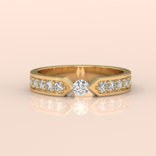 10k Gold Couple Bands – Modern Matching Yellow Gold Rings with Diamonds, Engagement and Promise Set