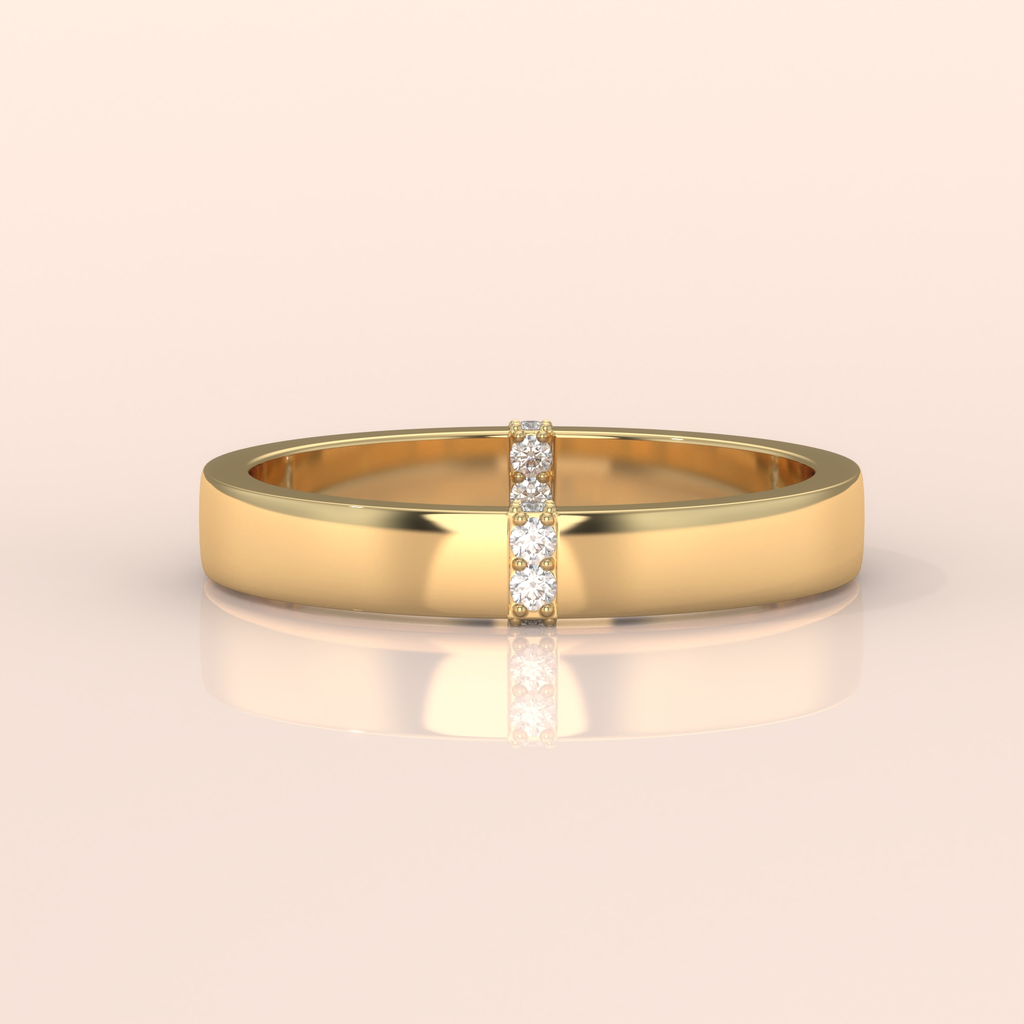 10k Gold Couple Rings – Elegant Minimalist Wedding Bands with Diamond Accents, Classic His & Hers Set