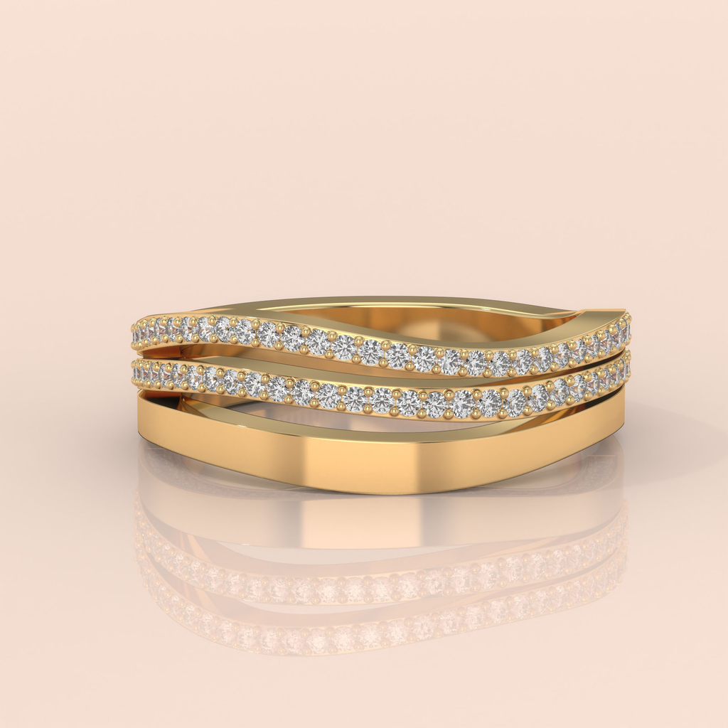 18k Gold Couple Rings Set – Elegant Triple Diamond Bands, Unique Matching Wedding or Engagement Rings (Copy) (Copy)