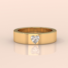 925 Sterling Silver Matching Wedding Bands – Heart Diamond Gold Couple Rings for Romantic Engagement or Promise