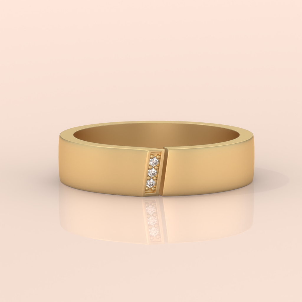 10k Gold Couple Wedding Bands – Minimalist His and Hers Rings with Diamond Detail, Modern Engagement Set